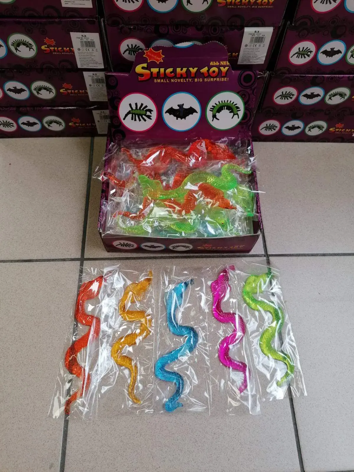 Zabawka Squeeze Sticky Toy Wąż Elastyczny Mix 45 szt.