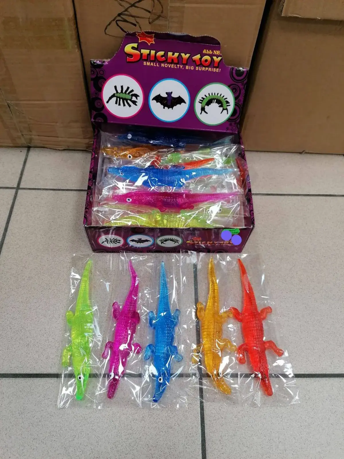 Zabawka Squeeze Sticky Toy Krokodyl - 35 szt. Mix Kolorów