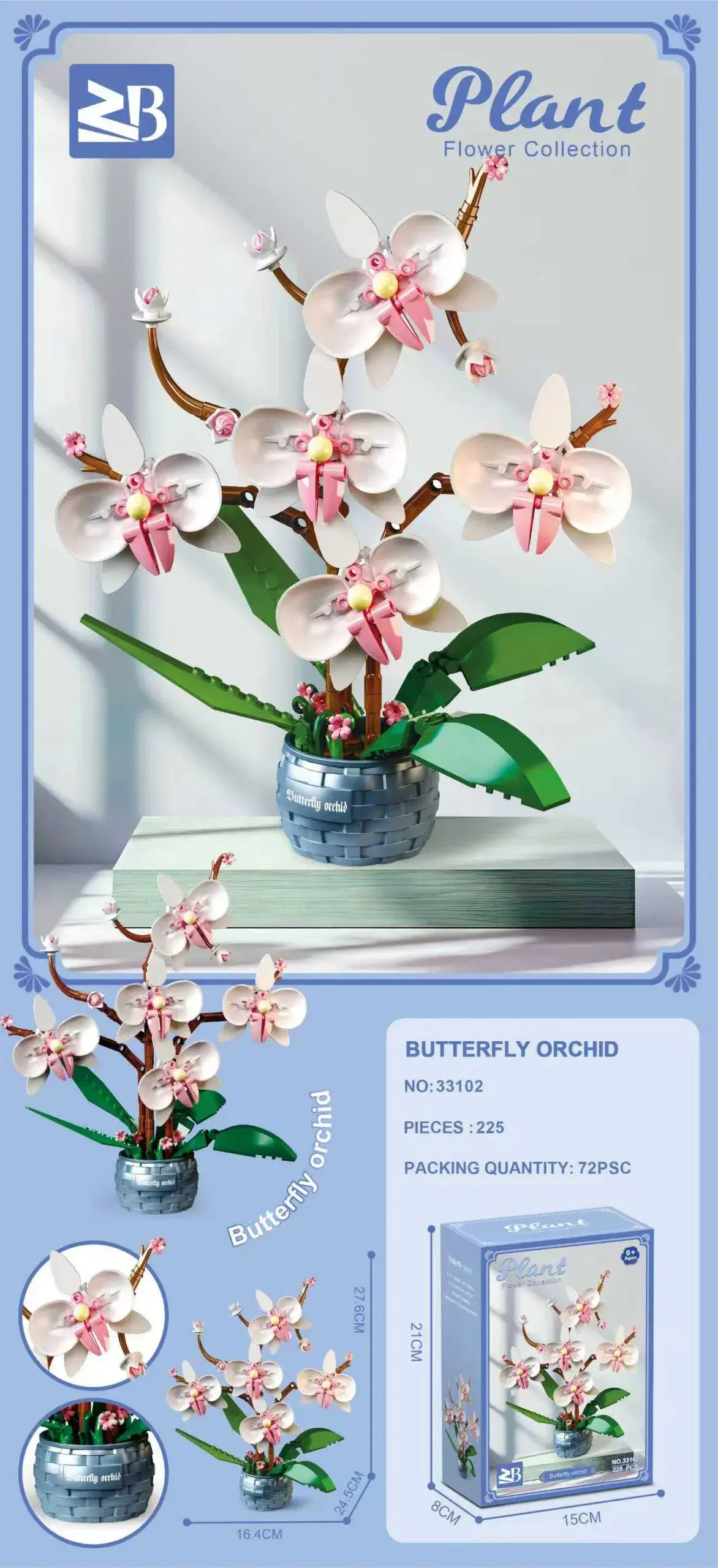 Klocki Kwiaty Orchidea Motylkowa Plant Collection No. MBT18
