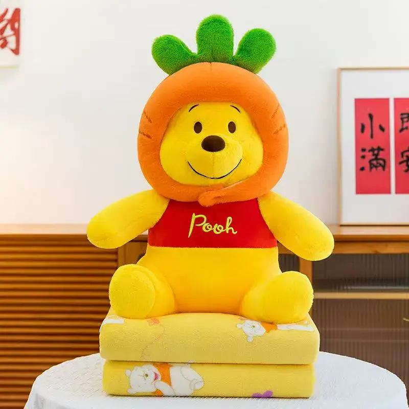 Maskotka Winnie the Pooh w Marchewce z Kocykem Żółto-Pomarańczowa