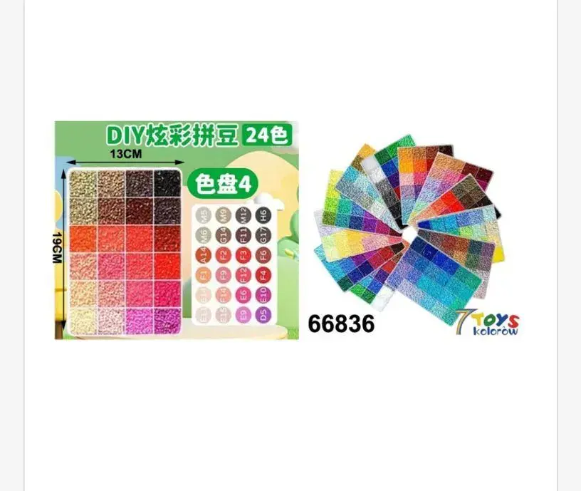 Zestaw DIY Koraliki Kolorowe 24 kolory 13cm 66836