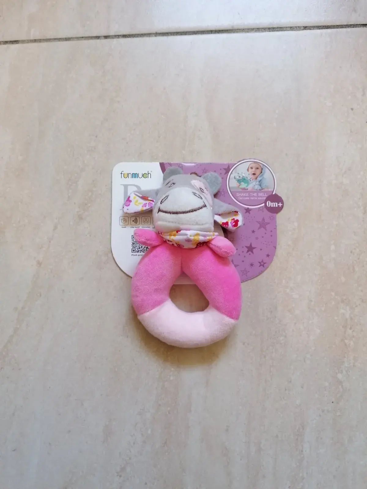 Grzechotka FurBaby Różowa z Myszką 0+