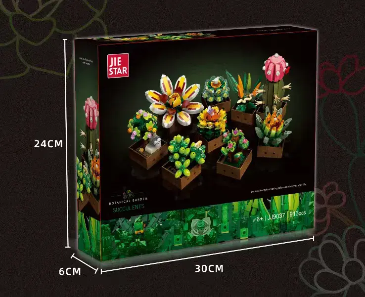 Zestaw klocków JIESTAR Botanical Succulent Garden 24x6x30cm