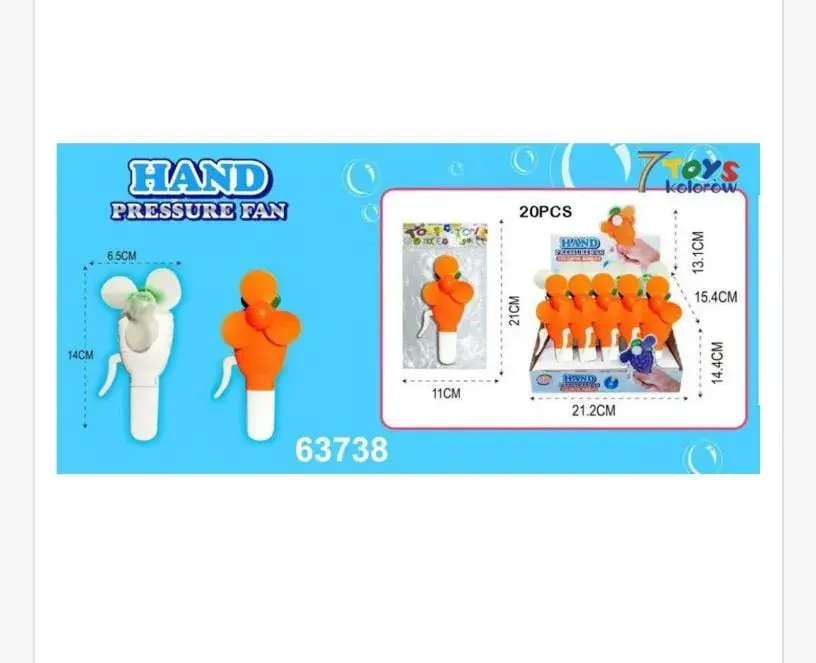 Mini Wiatrak Ręczny Hand Pressure Fan Pomarańczowy