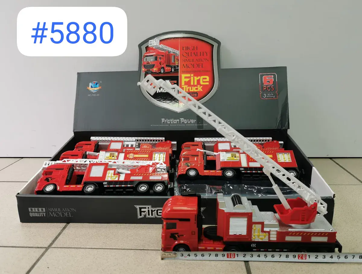 Zabawka Samochód Strażacki Czerwony Friction Power