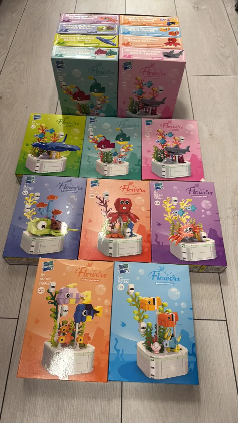 Klocki Kwiaty - zestawy morskie i kwiatowe