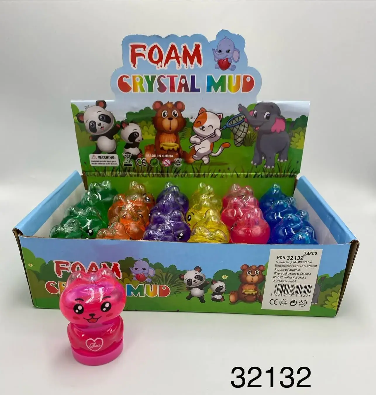 Crystal Mud Foam - Żelowy glut zwierzątko mix kolorów 24 szt.