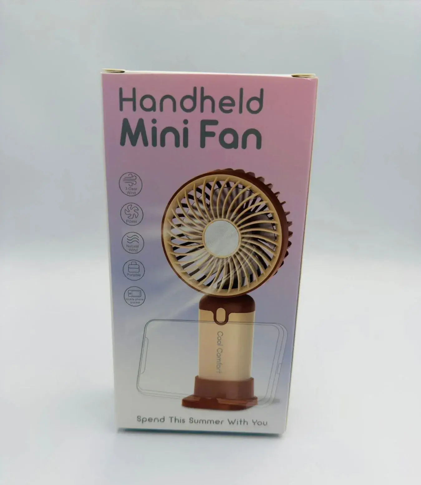 Ręczny Mini Wentylator Handheld Fan brązowy