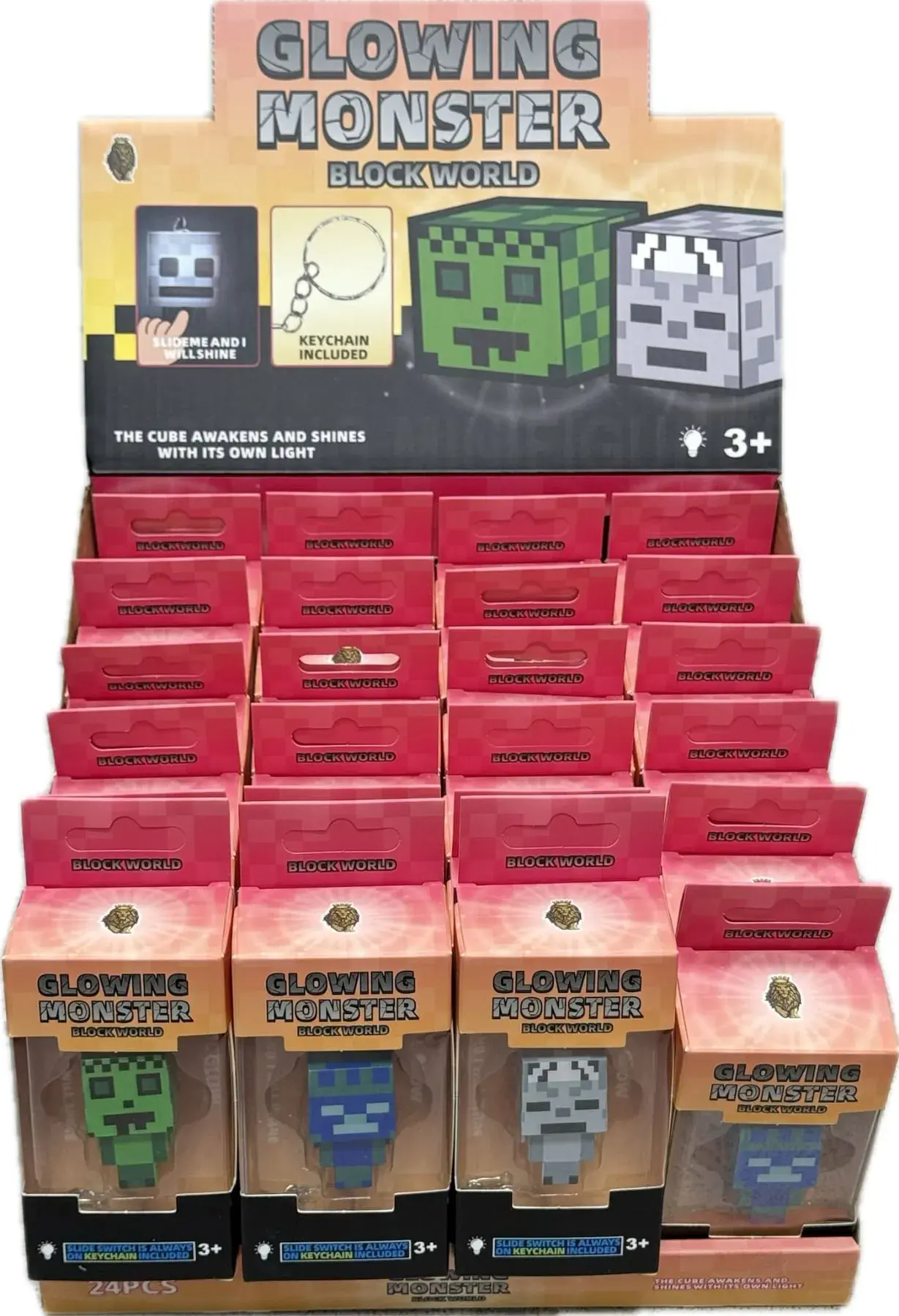 Podświetlany brelok Minecraft Glowing Monster Świat 3+