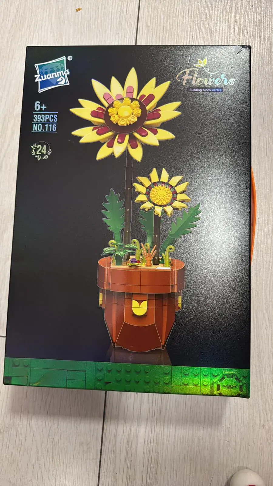 Zestaw klocków Flowers 64 el. słoneczniki w doniczce