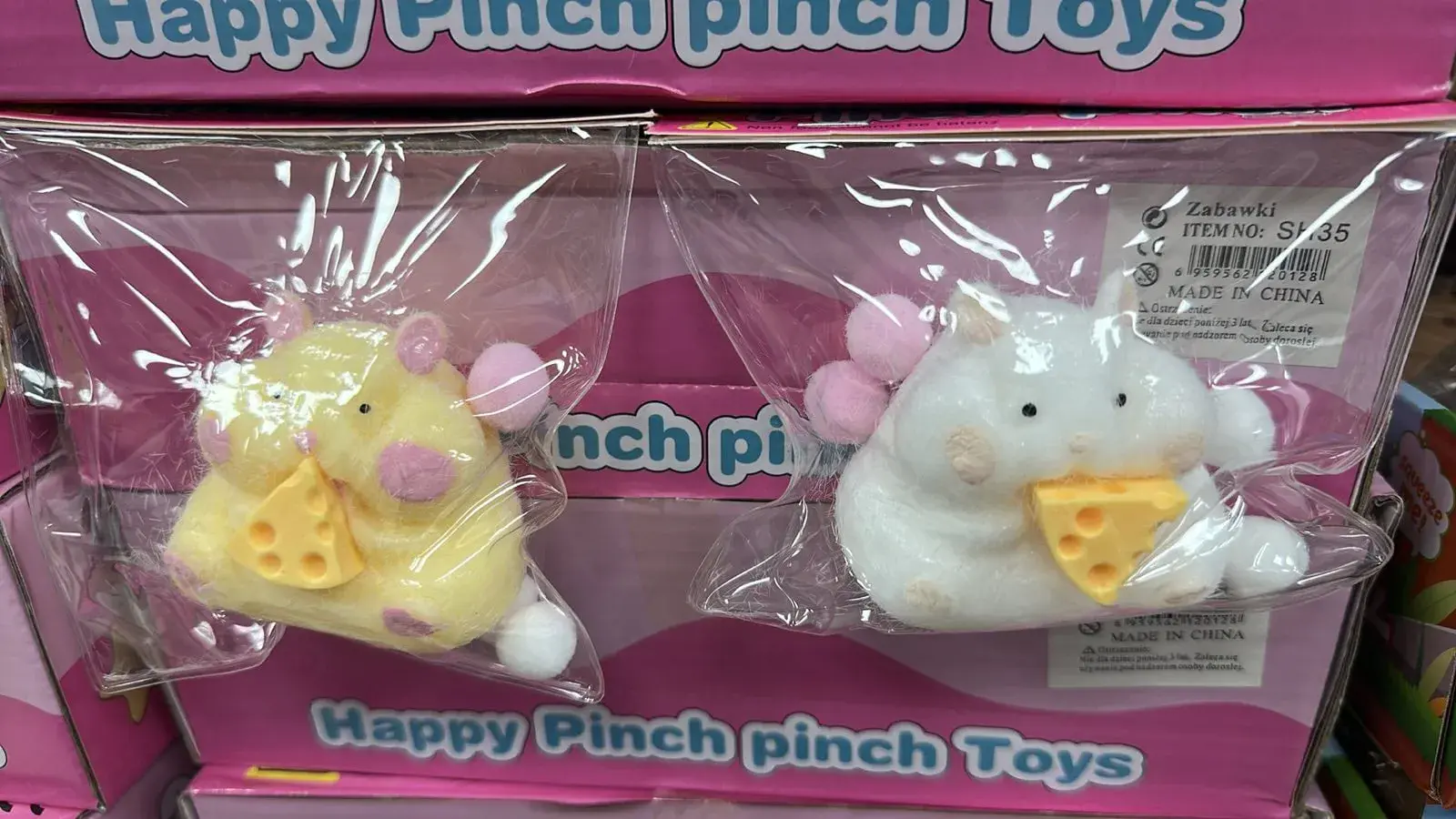 Zabawki Squeeze Toys Gniotek Chomik z Serem, 24 szt.