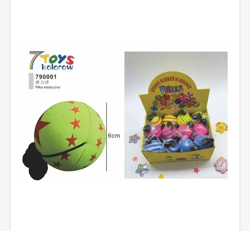 Piłka Elastyczna 7 Toys Zielona ze Gwiazdami 6cm