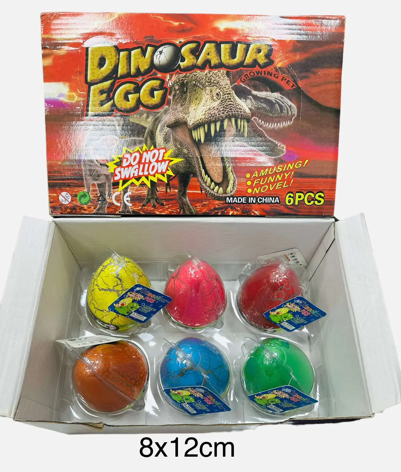 Zabawka Dino Egg Jajka Dinozaury 6 szt 8x12cm