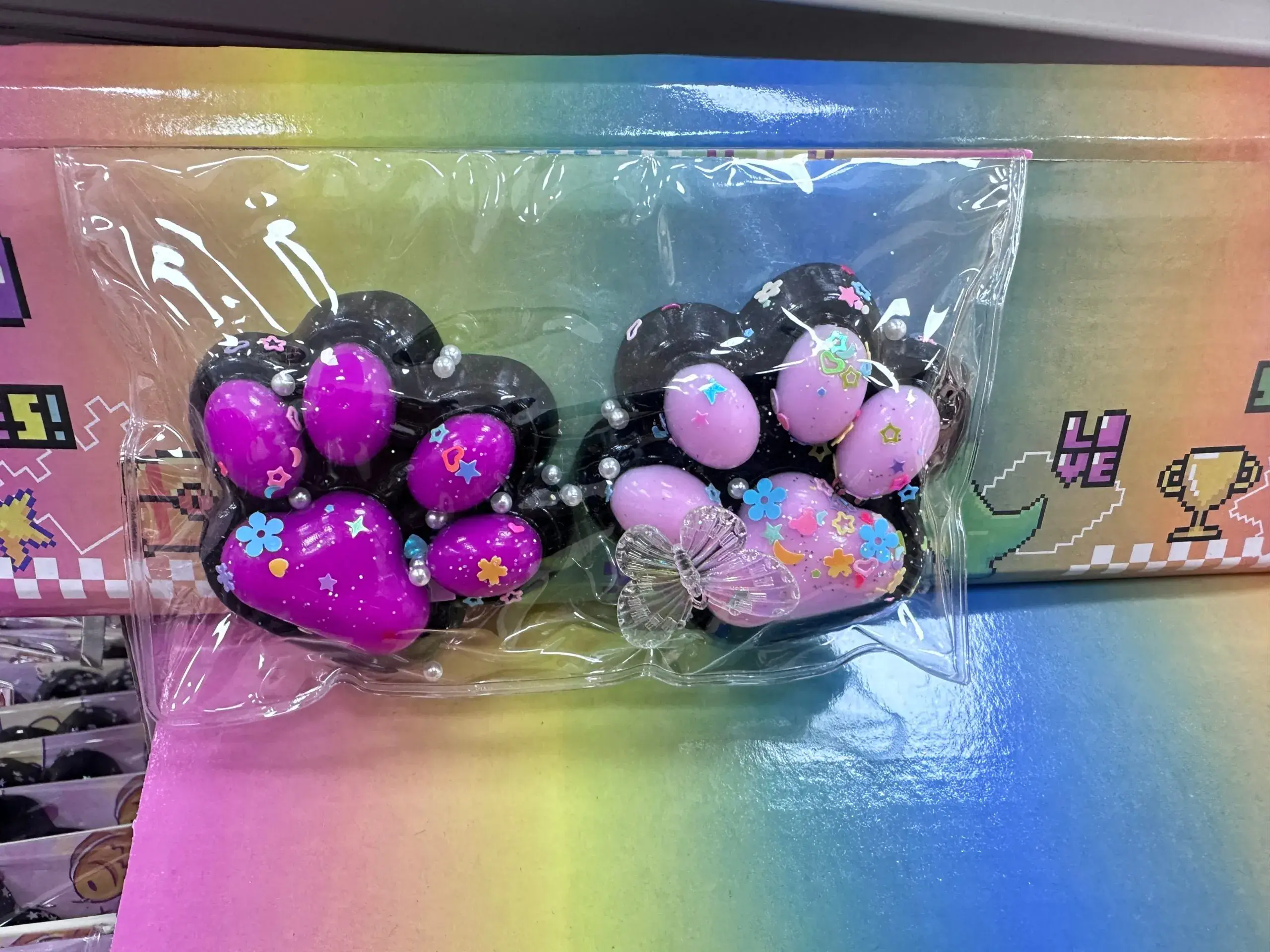 Gniotki Łapki Kota Squeeze Toys z Brokatem i Ozdobami 16 szt.