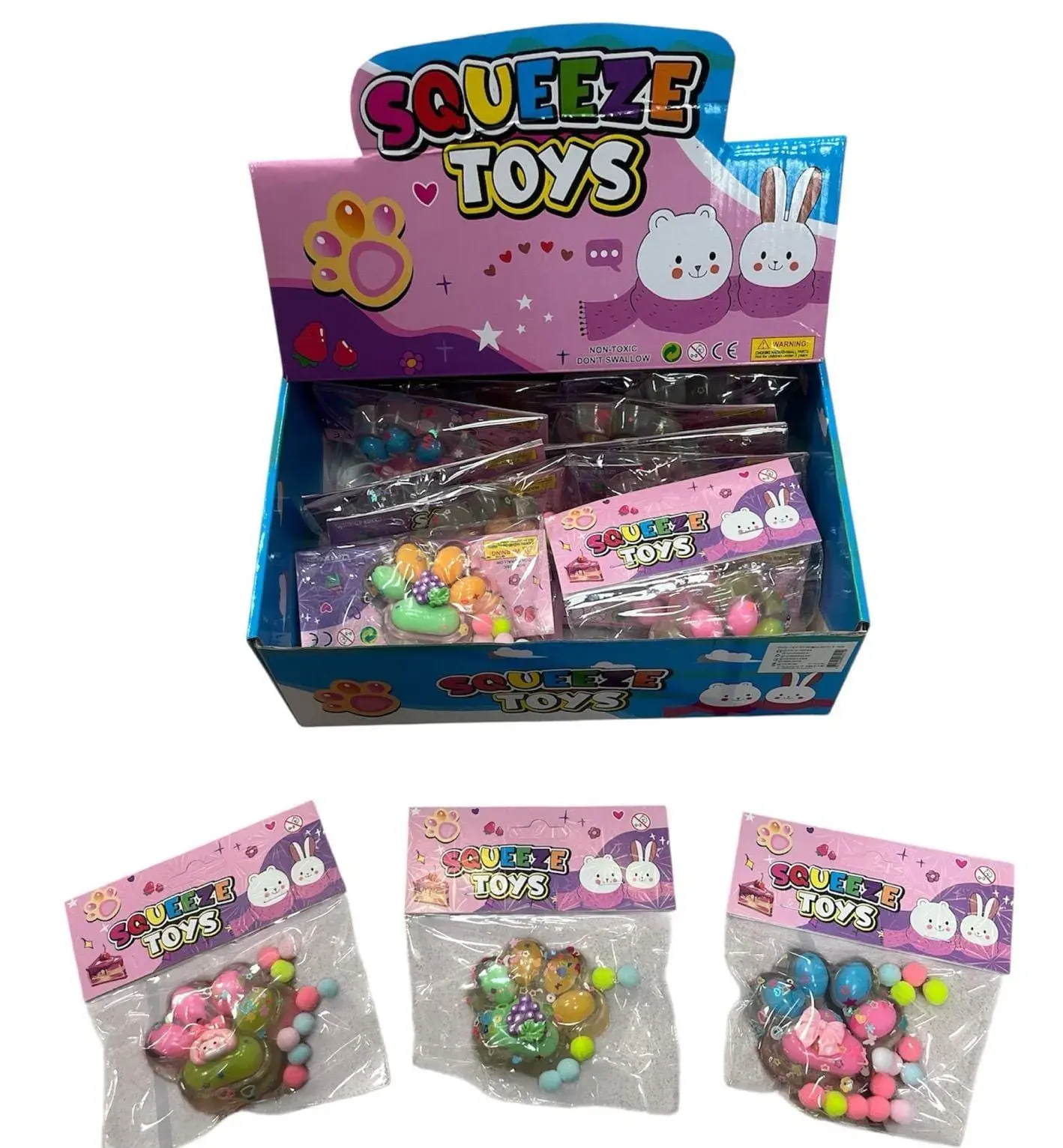 Zabawki Gniotki Łapki LED Kolorowe Squeeze Toys 16 szt.