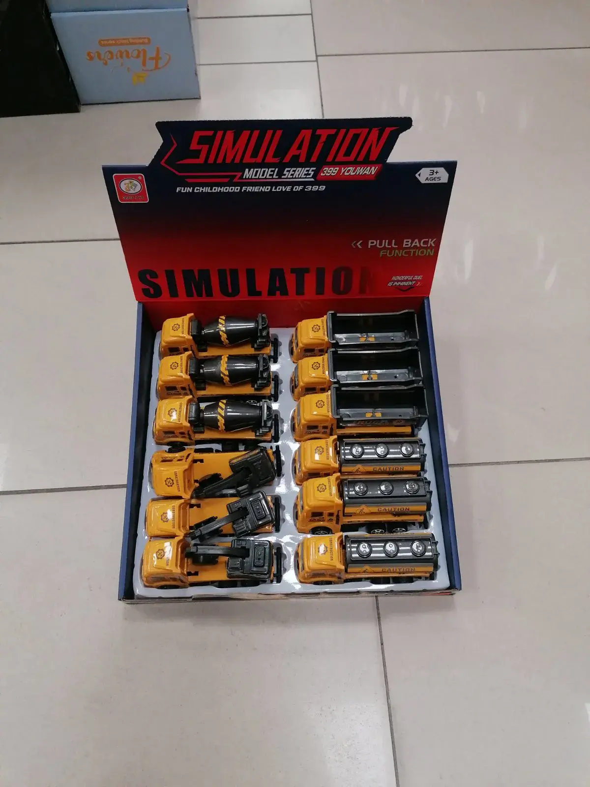 Zabawki Simulation Model Series Pull Back Samochody Żółte