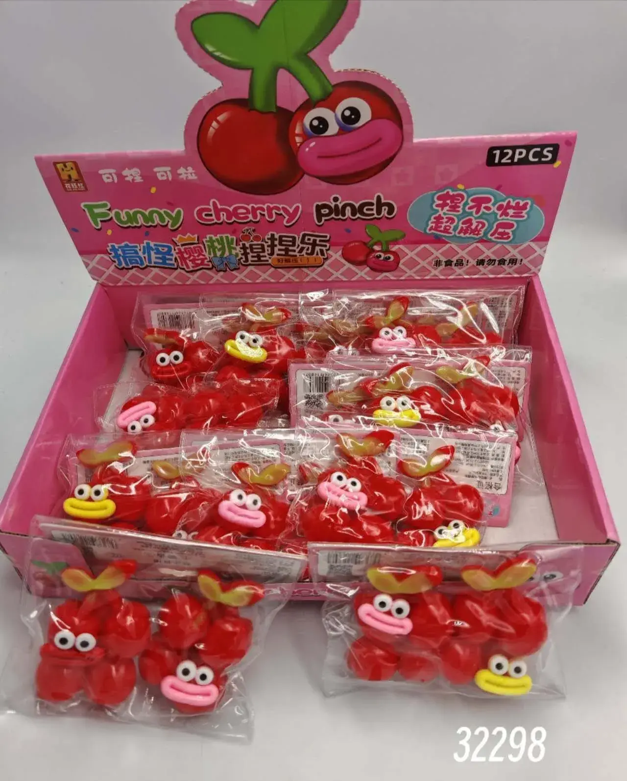 Zabawka gniotek Squeeze Funny Cherry Pinch Wiśnie, 12 szt.