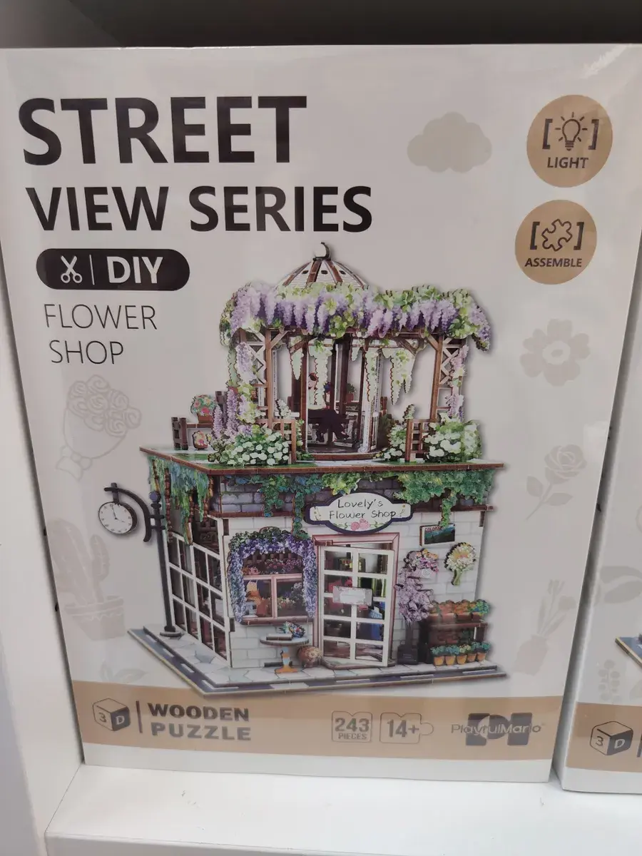 Układanka 3D Drewniana Flower Shop Street View 243 el.
