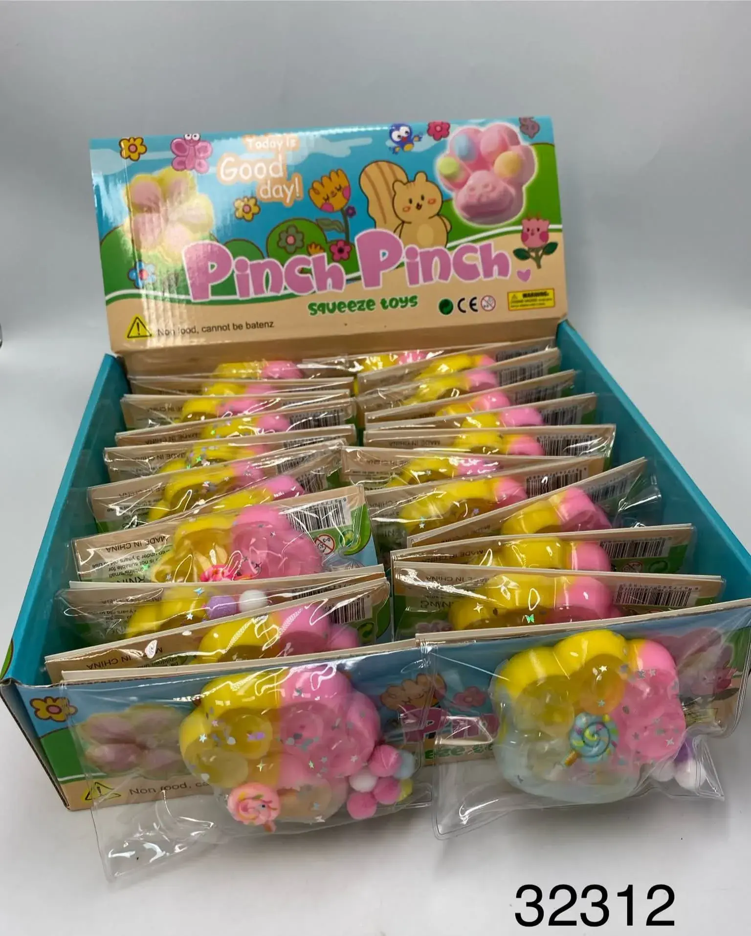 Zabawki Squeeze Pinch Pinch - Gniotek Łapka z Brokatem, 24 szt.