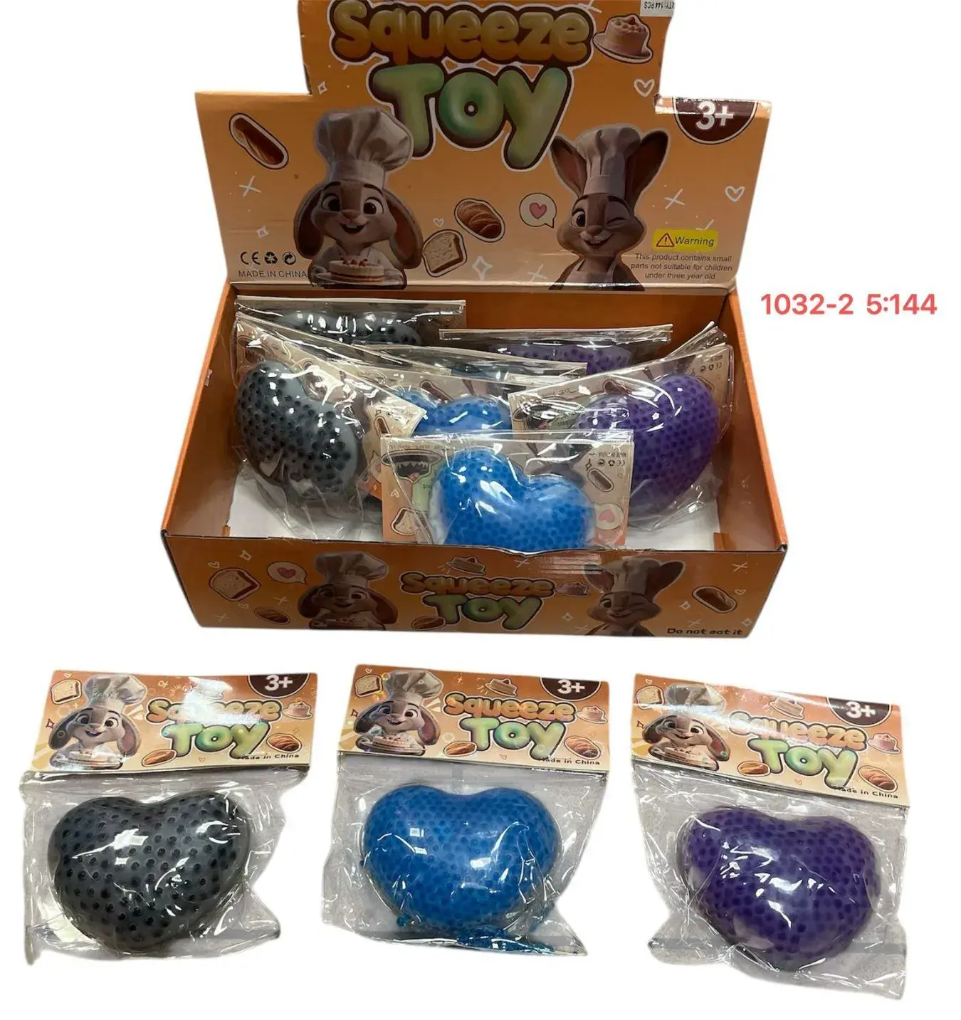 Gniotki Squeeze Toys serce, 3+ lat, 12 szt/opak.