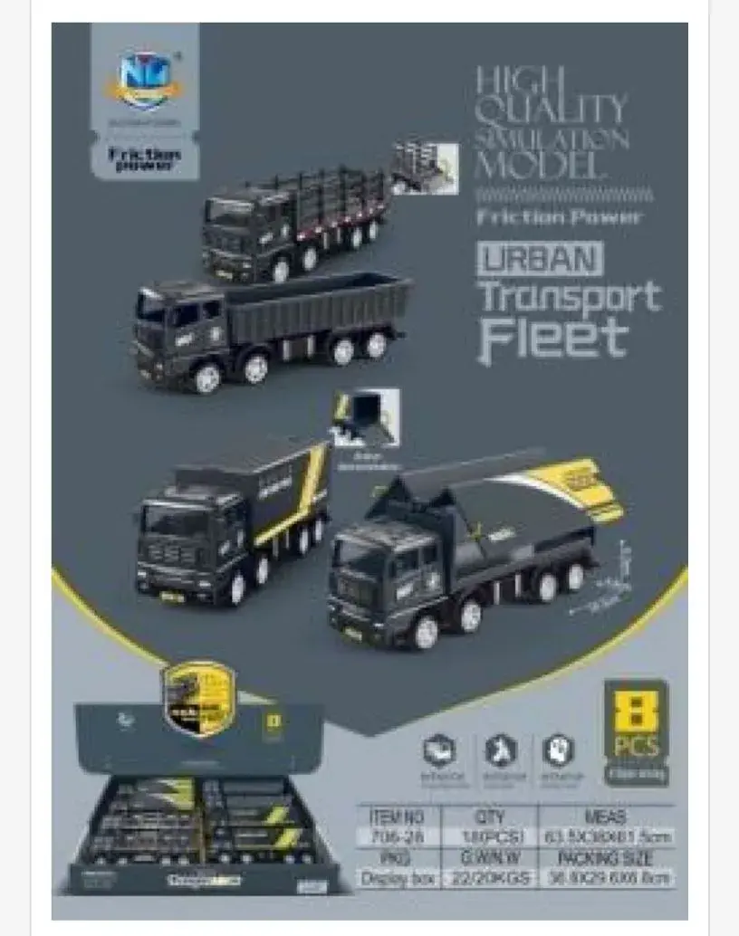 Zabawki Urban Transport Fleet modele ciężarówek 8 szt