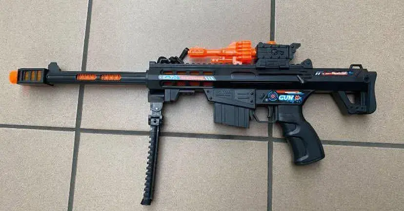 Pistolet na kulki pistolet maszynowy czarny-pomarańczowy