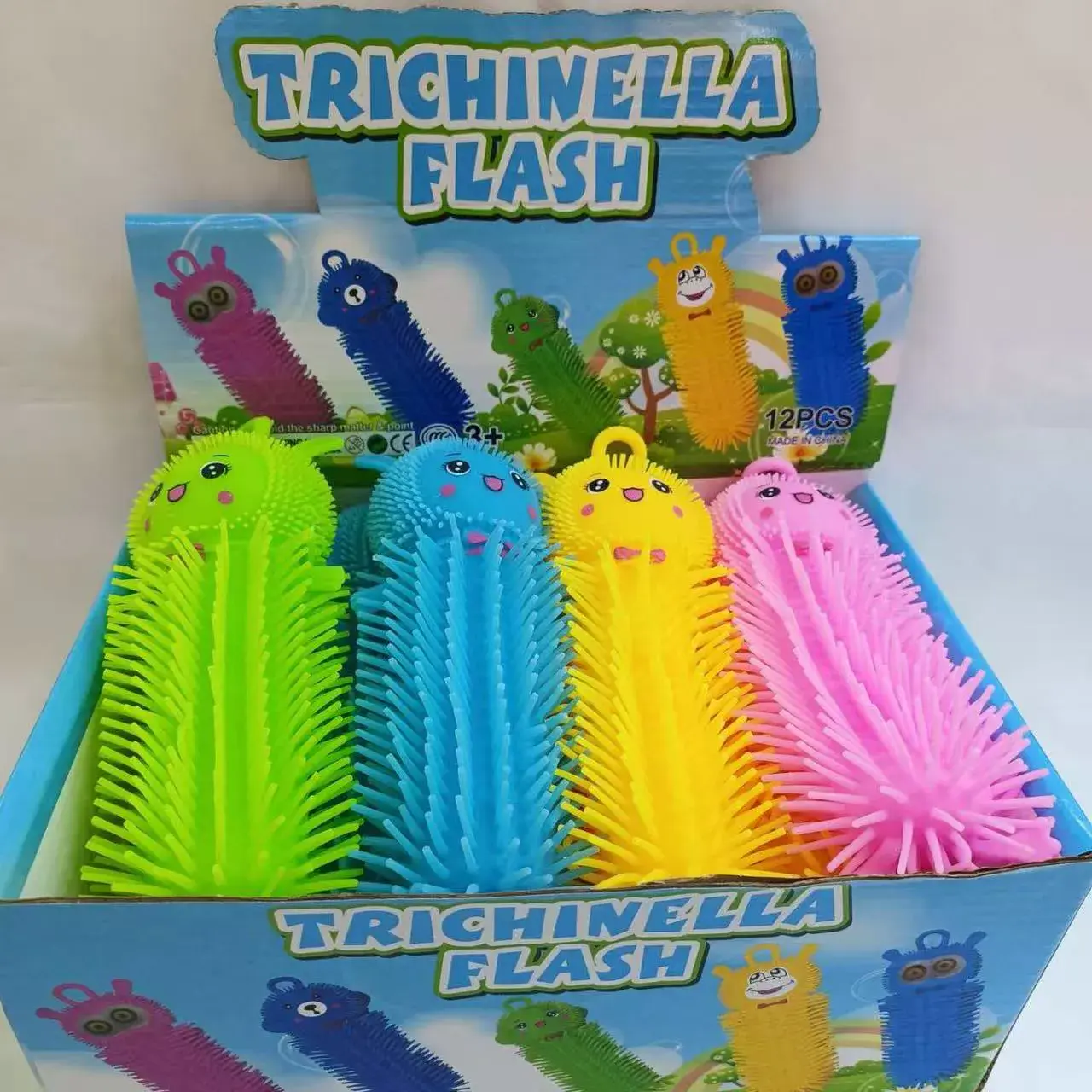 Gniotki Squeeze Toys LED Trichinchinella Flash 12 szt
