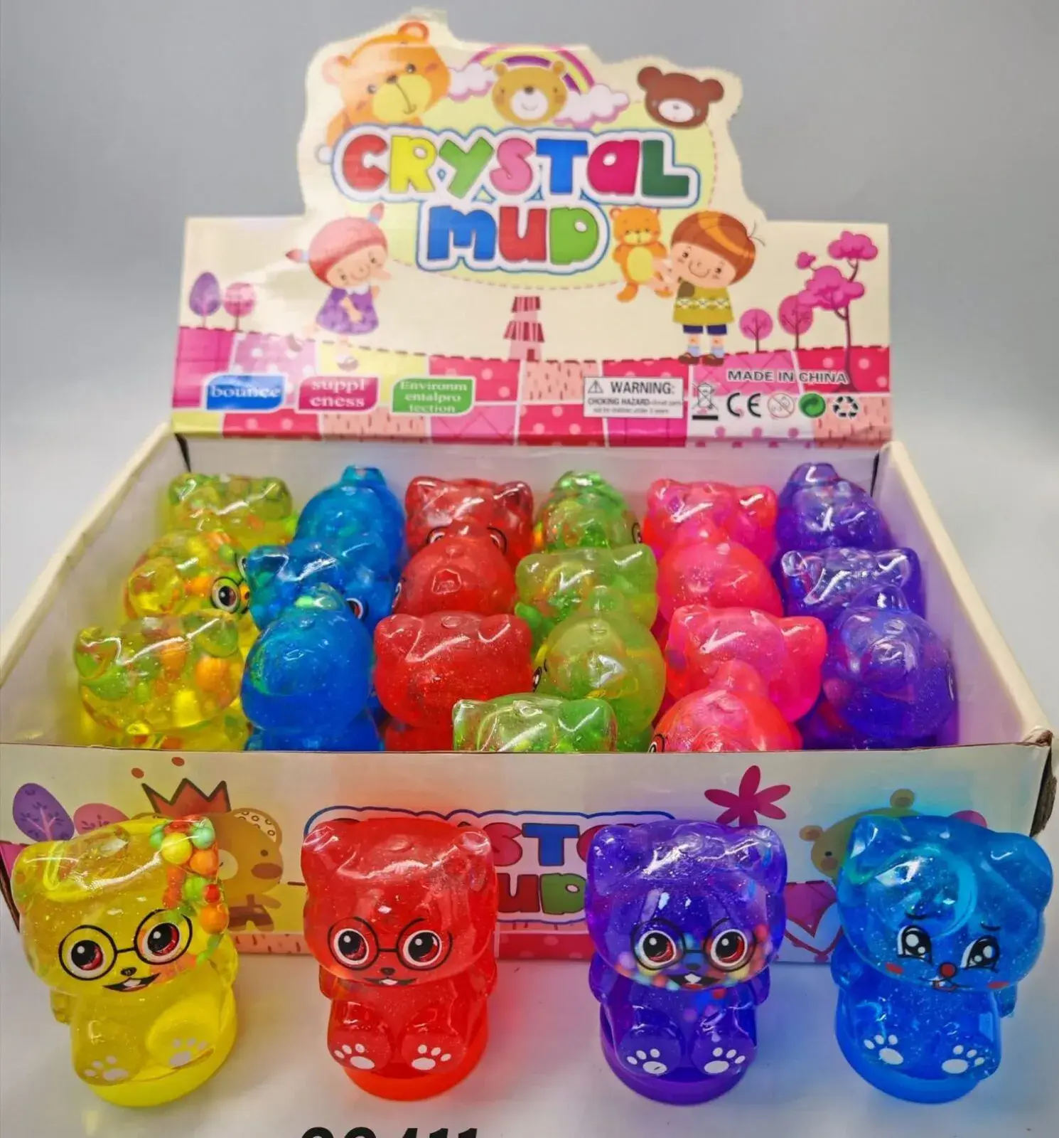 Zabawki Crystal Mud - kolorowe misie w żelu, 24 szt