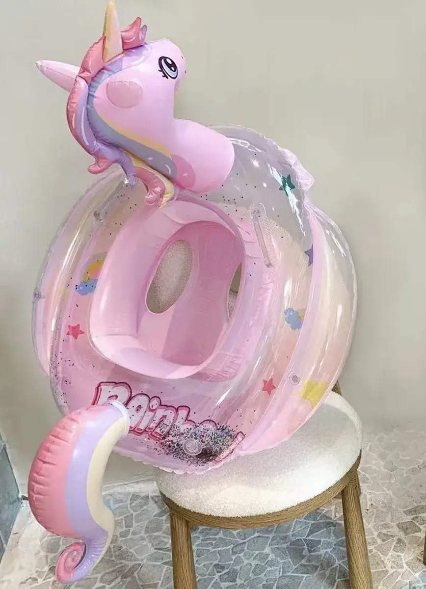 Różowy dmuchany kółko jednorożec 85cm