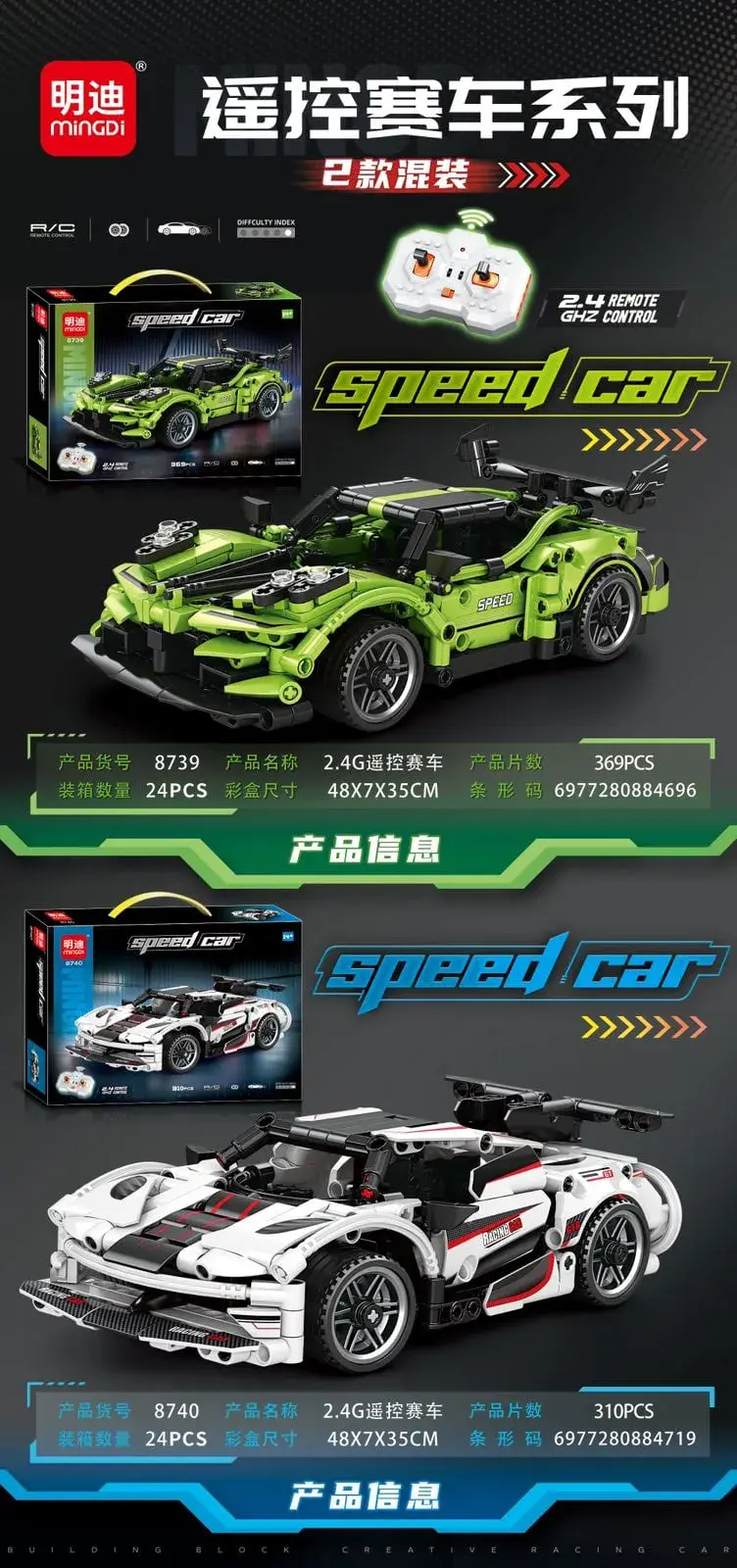 Zestaw klocków LEGO Speed Car zielony i biały Siku 879/874