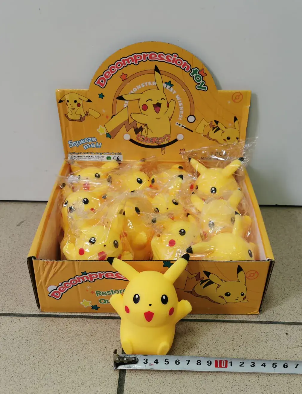 Gniotki Squeeze Pikachu Pokemon Żółte 12 szt