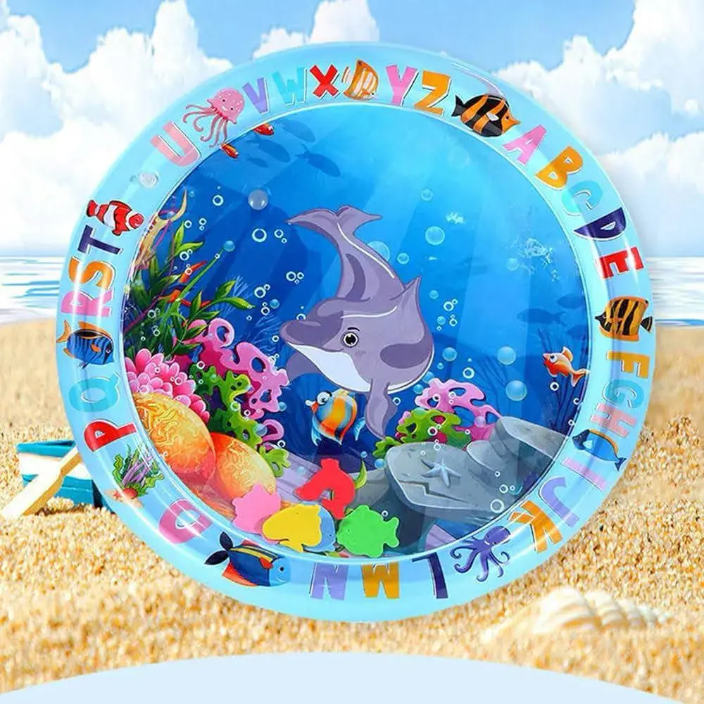 Mata wodna edukacyjna z delfinem 65x65 cm kolorowa