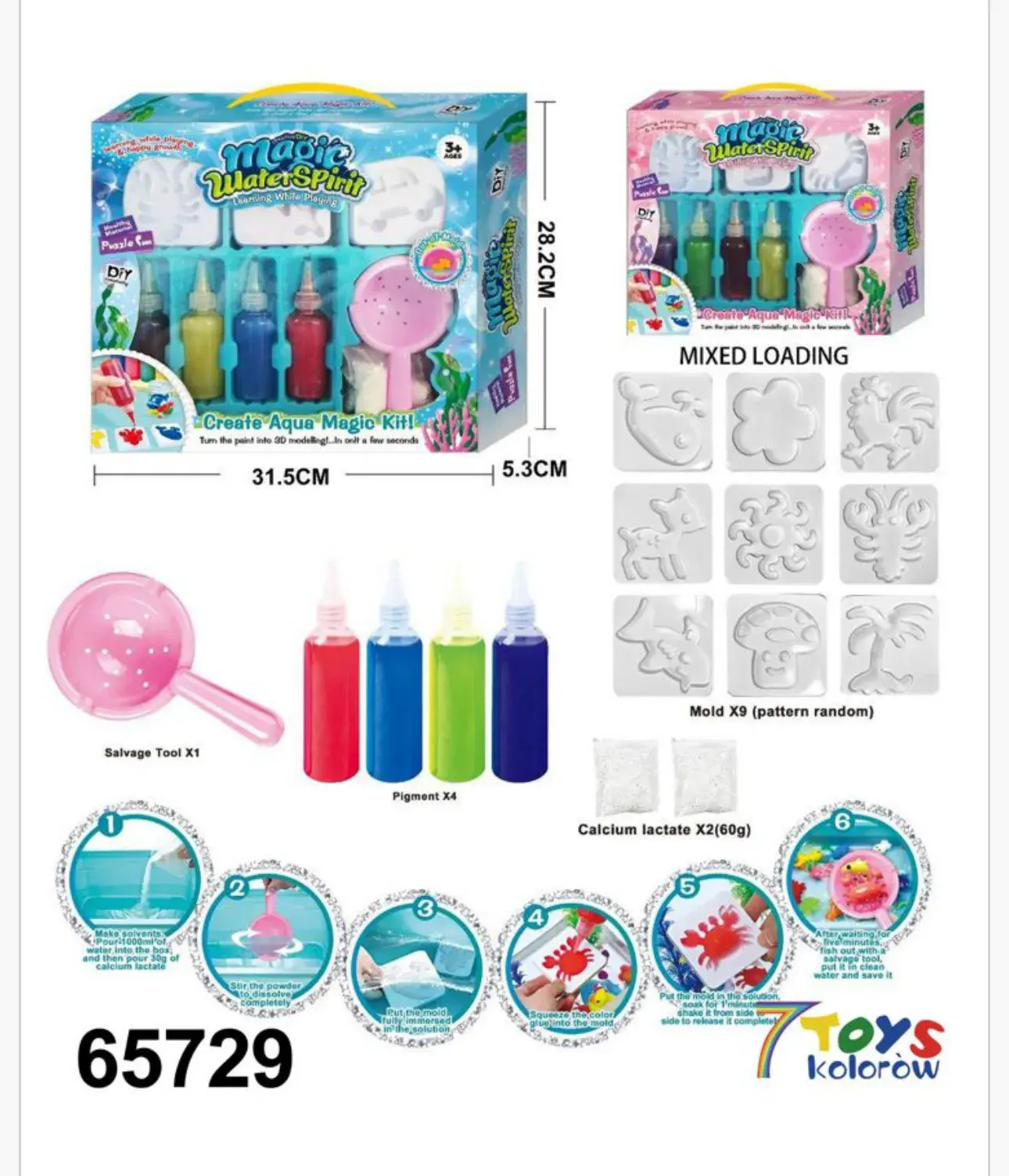 Zestaw Magic Water Spirit DIY do tworzenia figurek 3D