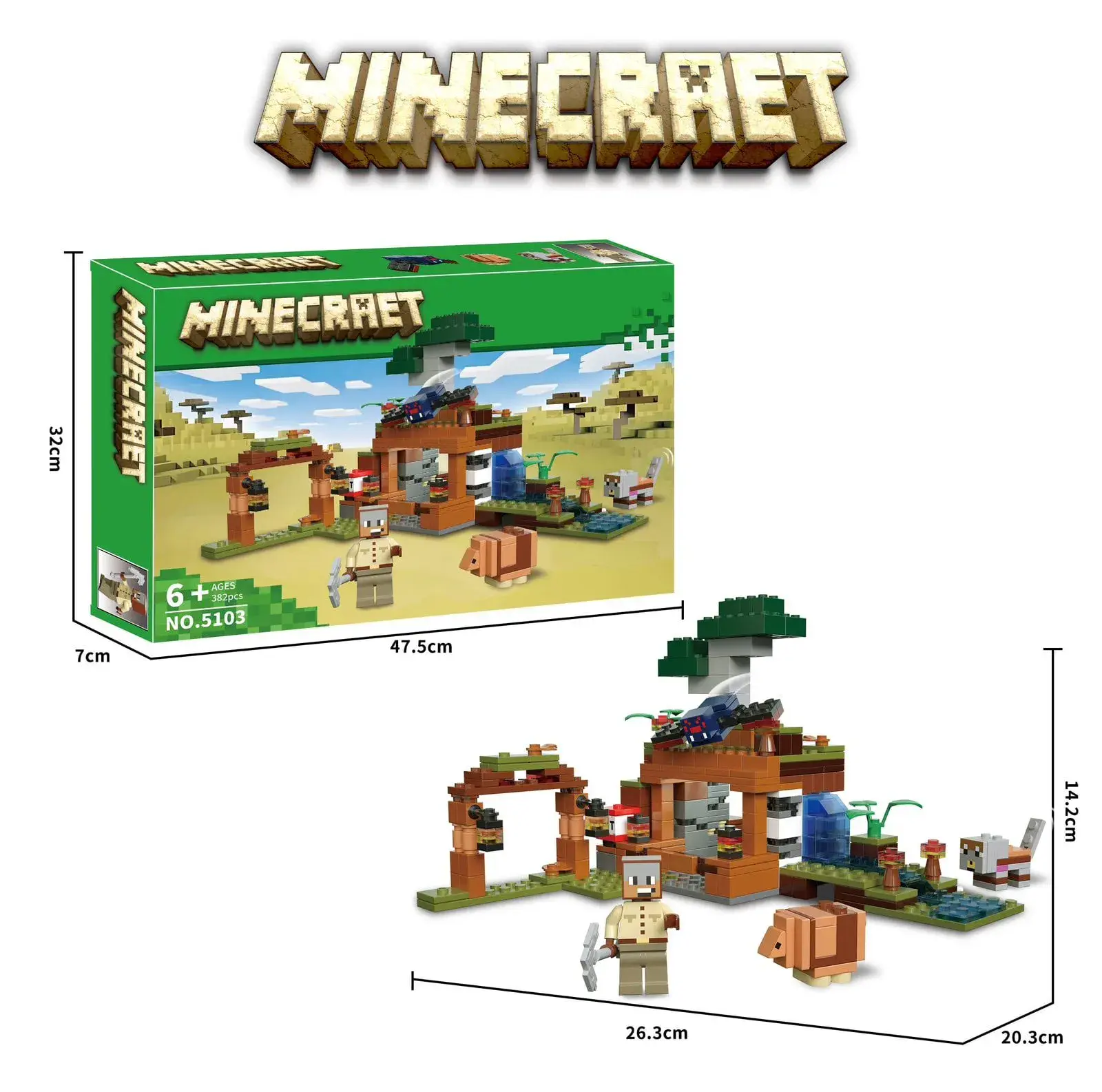 Zabawki Klocki Minecraft Wioska 382PCS NO.S103