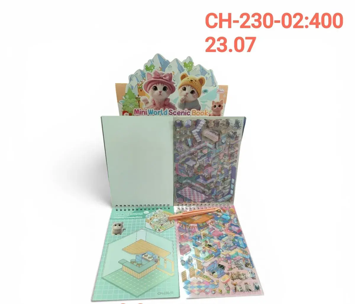 Mini World Scenic Book Koty w Różu i Żółtym 20szt