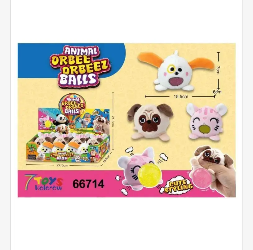 Zabawki Squeeze Animal Orb Dreezel Balls 7szt