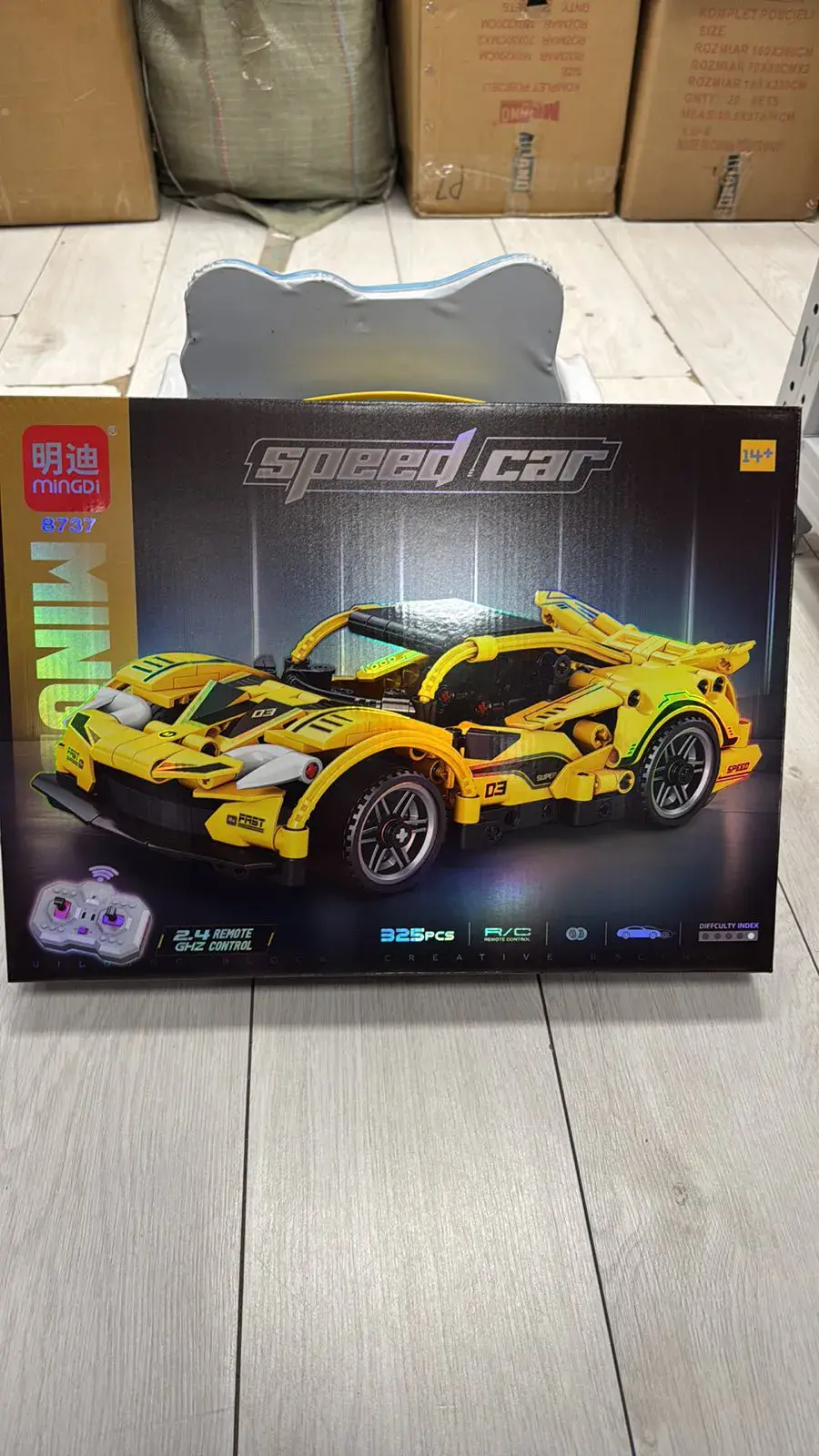 Zestaw klocków MINIQ Speed Car żółty supersamochód RC