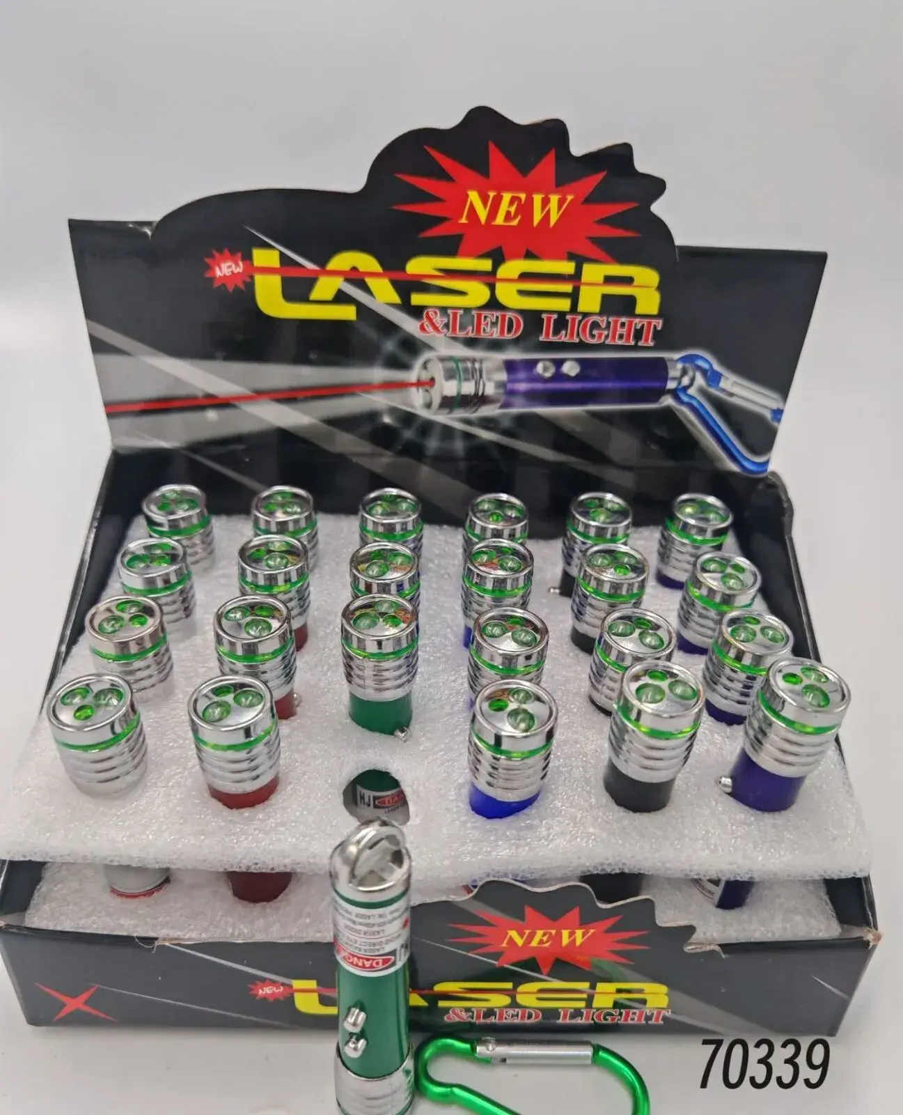 Zabawki Laser 2w1 LED z breloczkiem