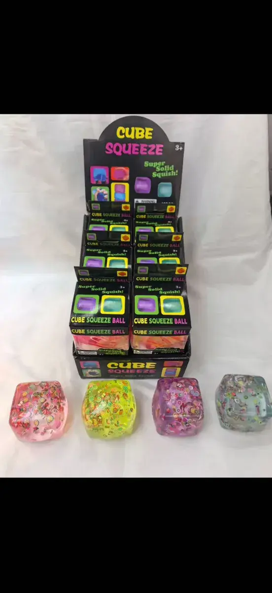 Kostka Antystresowa Cube Squeeze z Owocami Zestaw 12 sztuk