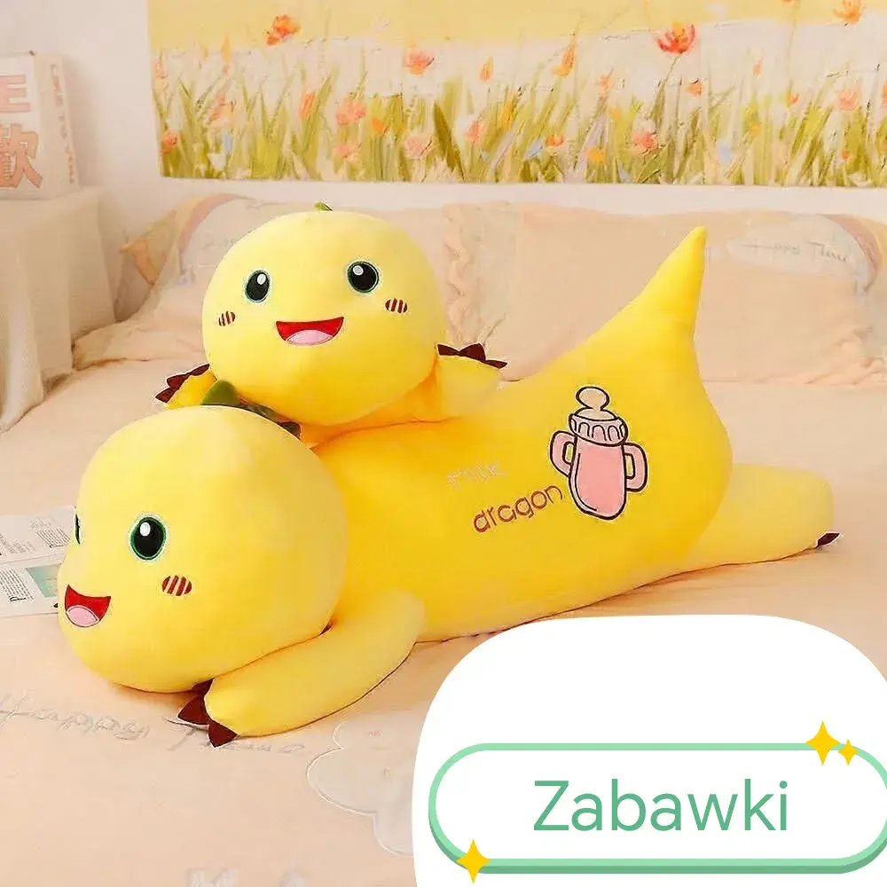 Pluszowa zabawka smok żółty 90cm miękka