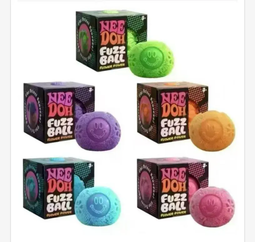Nee Doh Fuzz Ball Piłka Antystresowa Kolorowa z Uśmiechem