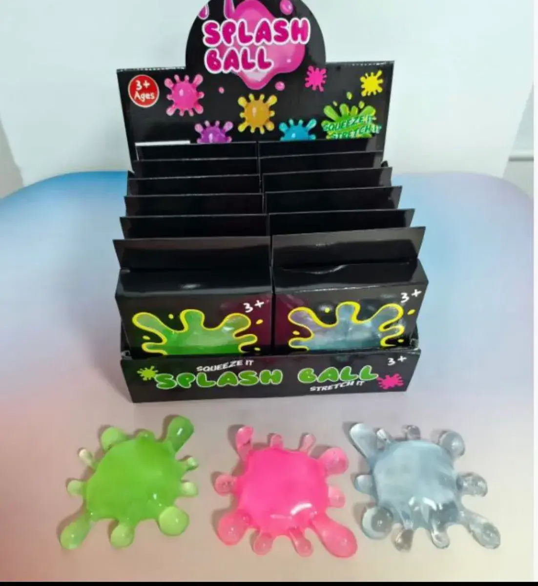 Splash Ball piłka antystresowa kolorowa przezroczysta 3+