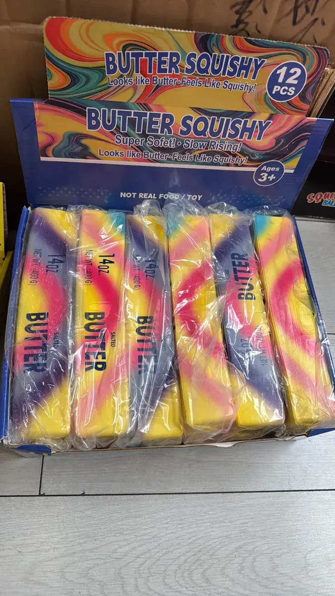 Butter Squishy zabawka antystresowa imitująca masło 14oz kolorowa