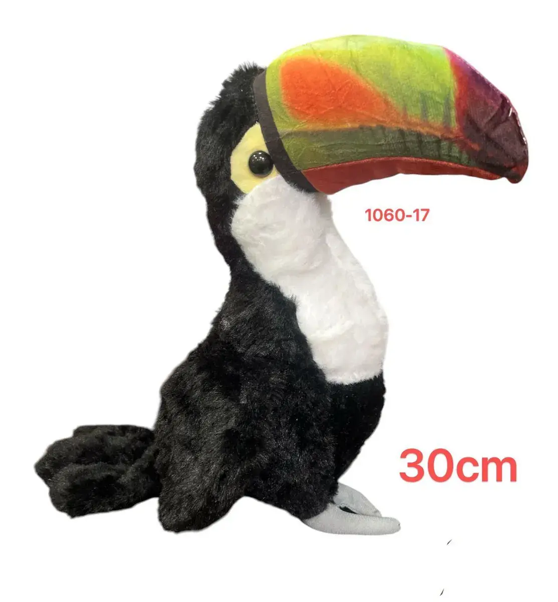 Pluszowy Tukan 30 cm z kolorowym dziobem