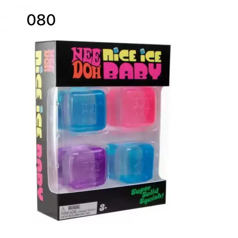 Gniotki Nice Ice Baby kolorowe kostki antystresowe 4 sztuki
