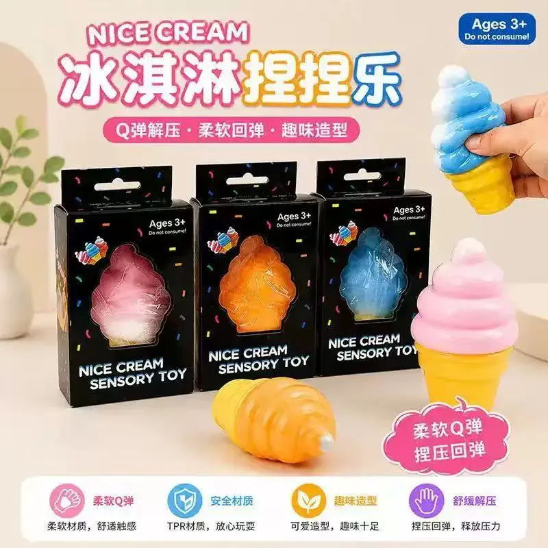 Zabawka sensoryczna lody miękka 10 cm zestaw 12 sztuk