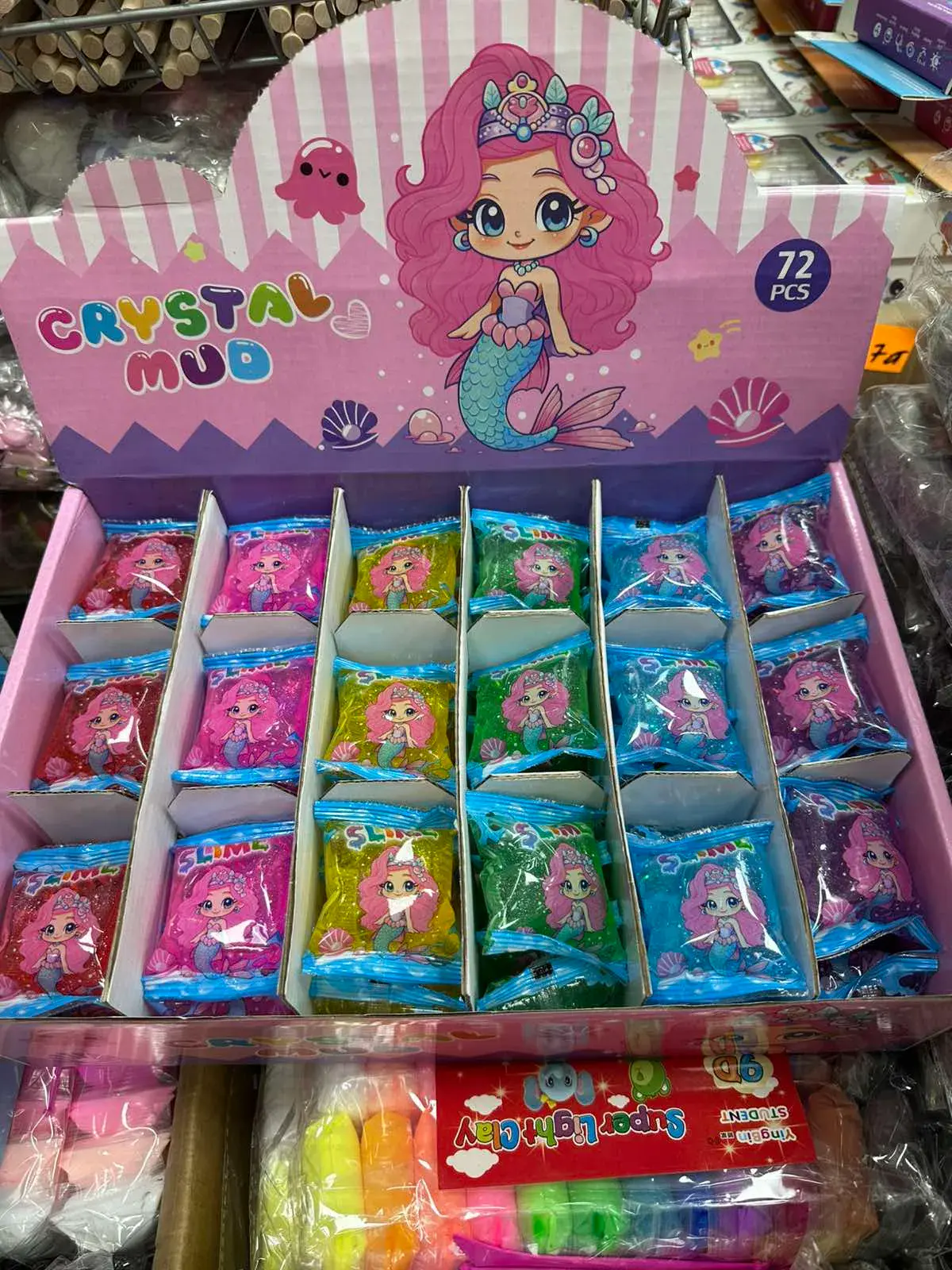 Crystal Mud Zabawki Slime Syrenka Brokatowy 72 szt