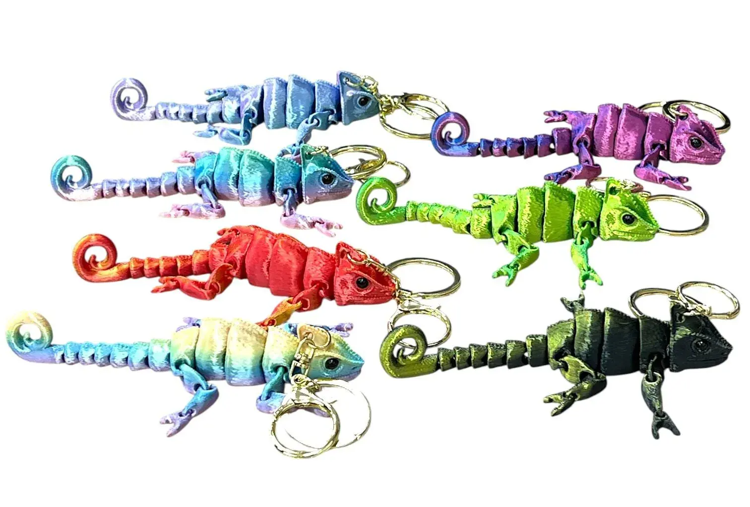 Zabawki 3D - Brelok Kameleon Ruchomy Druk 3D, 24 szt.