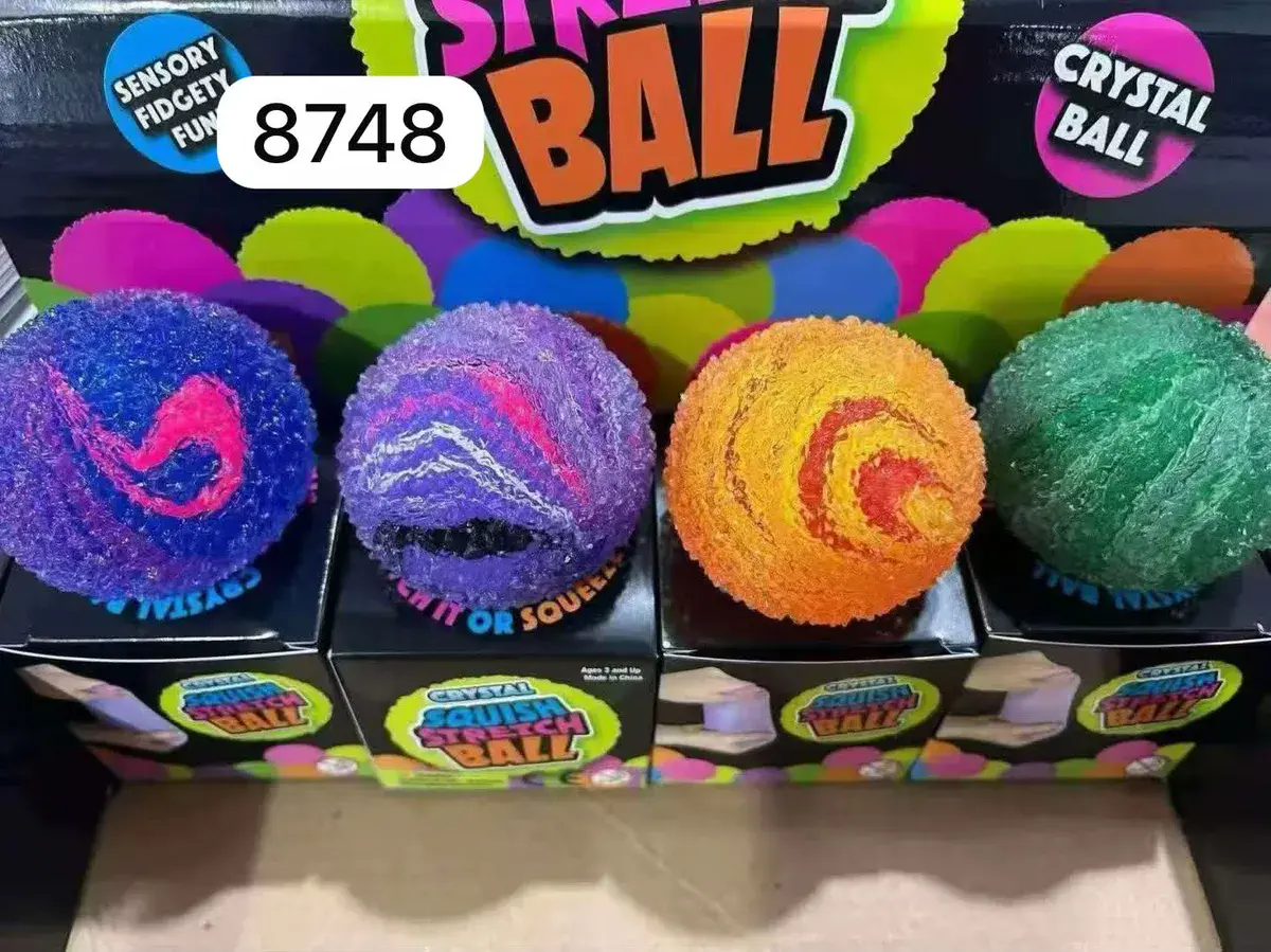 Kolorowa sensoryczna piłka antystresowa Crystal Squish Stretch Ball