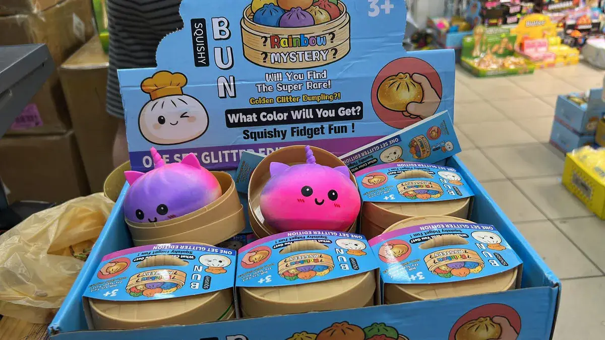 Squishy Fidget Fun Kolorowy Bun Antystresowy Zabawka 3+